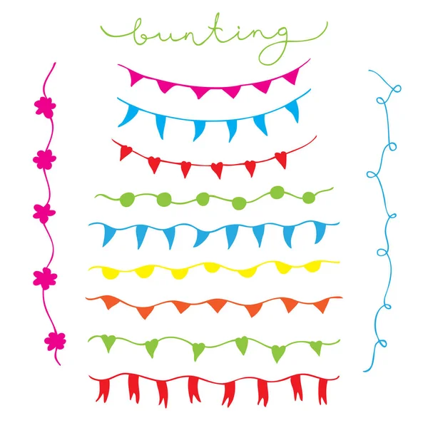 Bunting and garlands, vector illustration. — Stock Vector