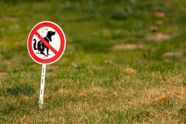 Çimlerdeki köpek işareti.