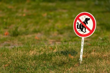Çimlerdeki köpek işareti.