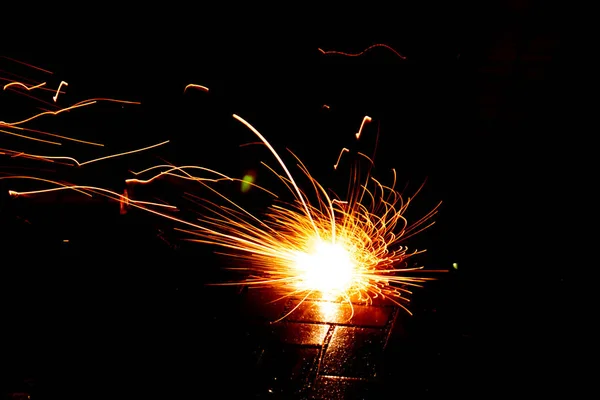 Fuochi Artificio Colorati Illuminano Notte Del Silenziatore Con Petardi Fuochi — Foto Stock