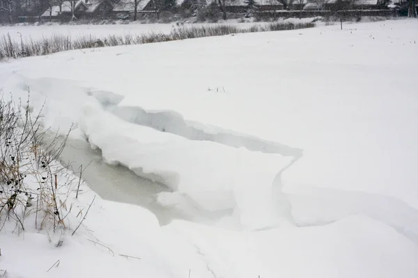 Winterliche Szene Eines Bauernhofs Von Dezember Bis Januar Nach Extremen — Stockfoto