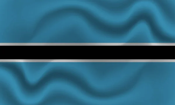 Bandera Nacional Botswana Sobre Tela Algodón Ondulado Ilustración Vectorial Realista — Vector de stock