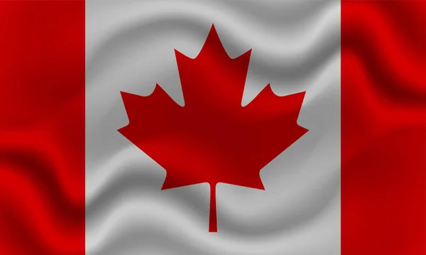 Drapeau National Canada Sur Tissu Coton Ondulé Illustration Vectorielle Réaliste Vecteur En Vente