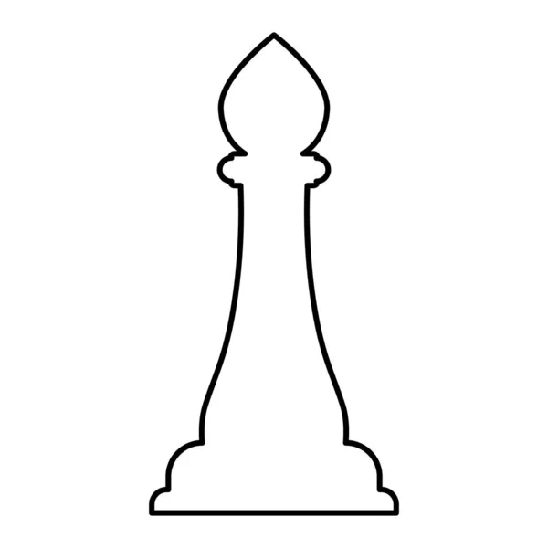 Silueta Šachová Figurka Biskup Vektorová Kresba Kolekce Moderní Trend Koncept — Stockový vektor