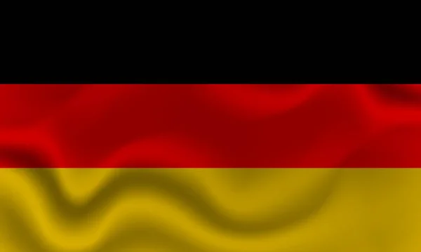 Nationalflagge Deutschlands Auf Welligem Baumwollstoff Realistische Vektorillustration — Stockvektor