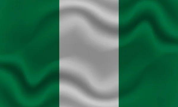 Bandeira Nacional Nigéria Tecido Algodão Ondulado Ilustração Vetorial Realista —  Vetores de Stock