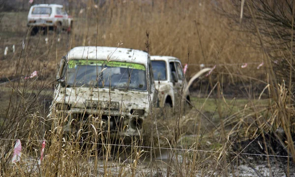 Rusya Krasnodar Bölgesi Voronezh Köyü Bataklıklarda Road Araba Yarışmaları — Stok fotoğraf