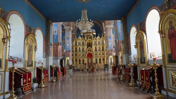 Religión Ortodoxa Domina Territorio Krasnodar Ubicación Rusia Pueblo Novodonetskaya Iglesia —  Fotos de Stock