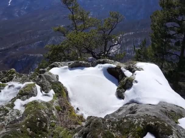 Republic Adygea Russia Neighborhood Hamyshki Rock Mass Monk Hiking Mountains — Stock Video