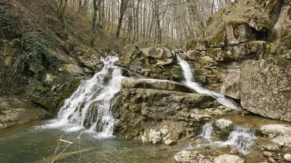 Ubicación Rusia Territorio Krasnodar Cascadas Del Río Ayuk Hermosa Naturaleza —  Fotos de Stock