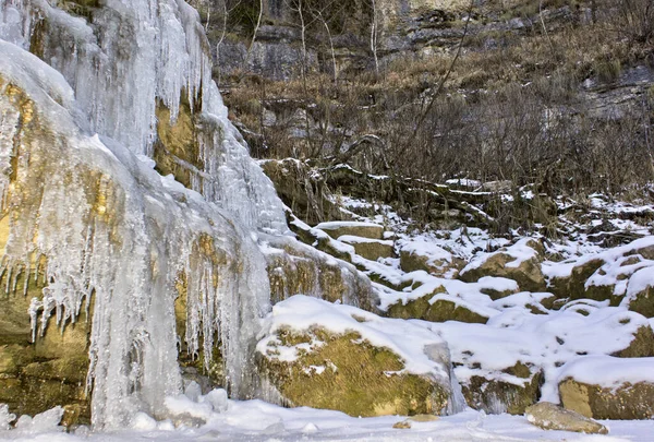 Location North Caucasus Lago Naki Highlands Republic Adygea Frozen Waterfall — Stock Photo, Image