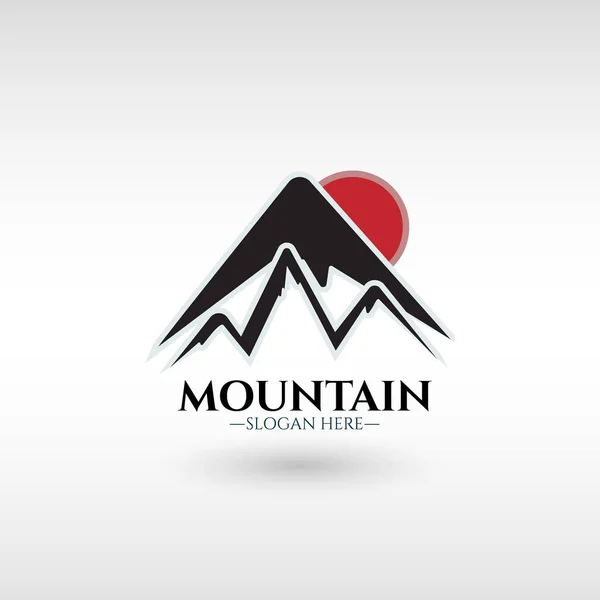 Mountains logo illustration, outdoor adventure. Illustration Peak, hill or expedition logo