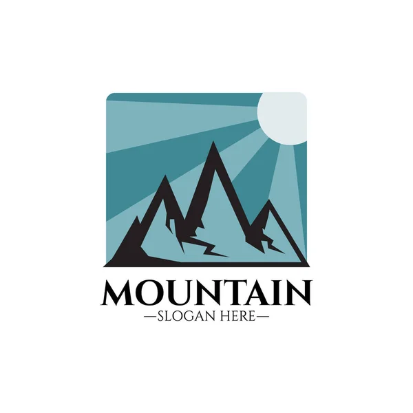 Mountains logo illustration, outdoor adventure. Illustration Peak, hill or expedition logo