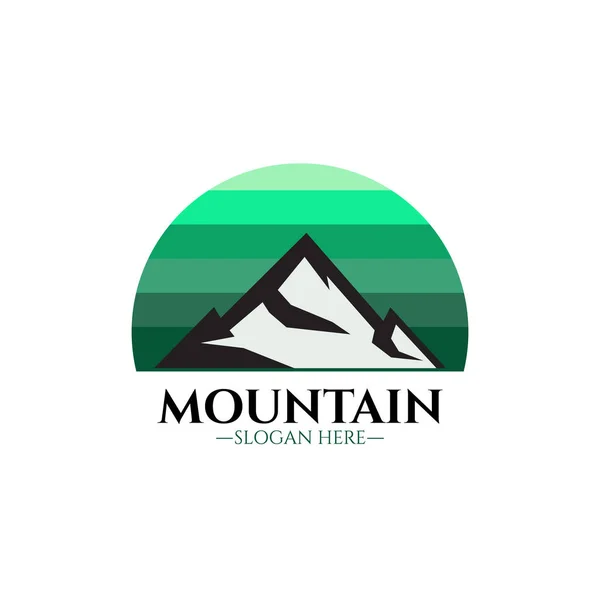 Mountains logo illustration, outdoor adventure. Illustration Peak, hill or expedition logo