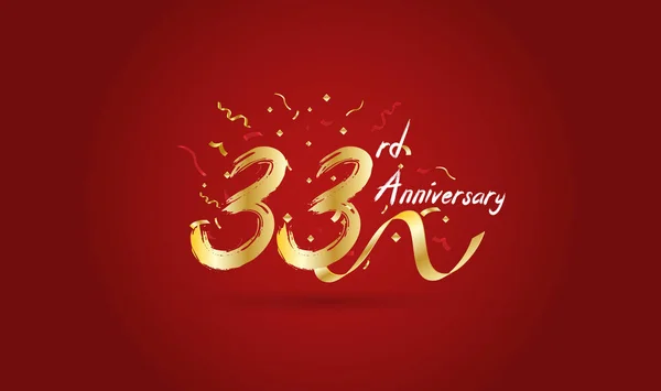 Fond Célébration Anniversaire Avec 33E Numéro Avec Les Mots Célébration — Image vectorielle