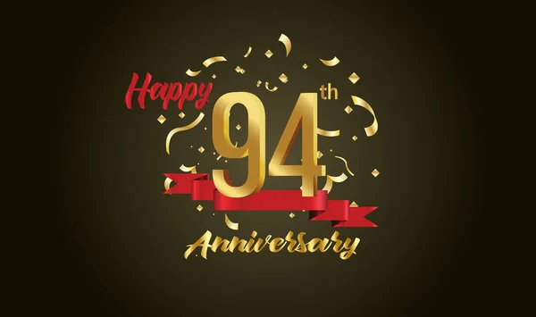 Anniversary Celebration Background 94Th Number Gold Words Golden Anniversary Celebration — 스톡 벡터
