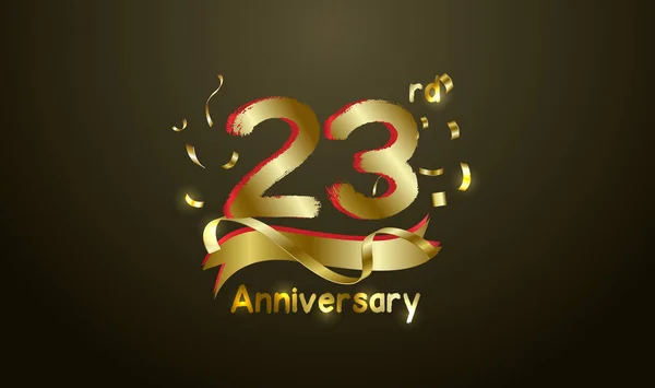 Anniversary Celebration Background 23Rd Number Gold Words Golden Anniversary Celebration — Stock Vector