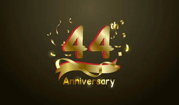Anniversary Celebration Background 44Th Number Gold Words Golden Anniversary Celebration — 스톡 벡터