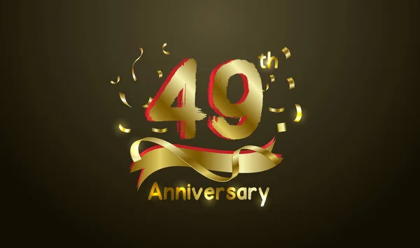 Fond Célébration Anniversaire Avec 49E Numéro Avec Les Mots Célébration — Image vectorielle