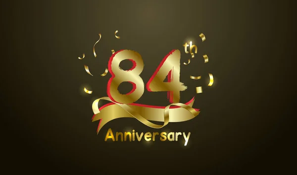 Výročí Oslavy Pozadí 84Tým Číslem Zlatě Slovy Oslavy Zlatého Výročí — Stockový vektor