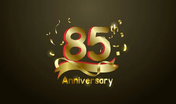 周年纪念活动的背景 用黄金标上第85个数字 并写上庆祝金婚的字样 — 图库矢量图片
