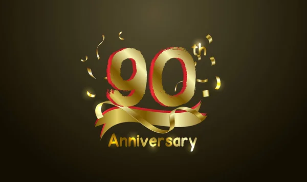 Fond Célébration Anniversaire Avec 90E Numéro Avec Les Mots Célébration — Image vectorielle