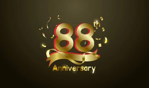 Anniversary Celebration Background 88Th Number Gold Words Golden Anniversary Celebration — 스톡 벡터