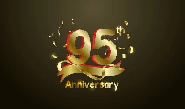 Anniversary Celebration Background 95Th Number Gold Words Golden Anniversary Celebration — Stock Vector