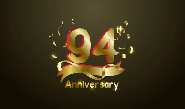 Anniversary Celebration Background 94Th Number Gold Words Golden Anniversary Celebration — Stock Vector