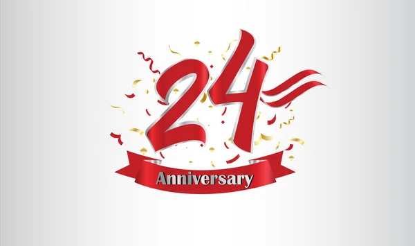 Fond Célébration Anniversaire Avec 24E Numéro Avec Les Mots Célébration — Image vectorielle