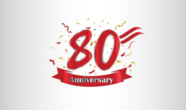 Anniversary Celebration Background 80Th Number Gold Words Golden Anniversary Celebration — 스톡 벡터