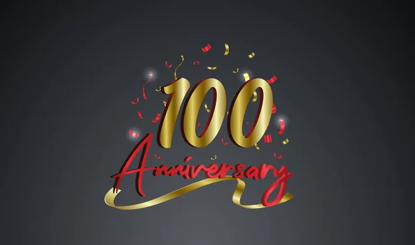 Anniversary Celebration Background 100Th Number Gold Words Golden Anniversary Celebration — 스톡 벡터