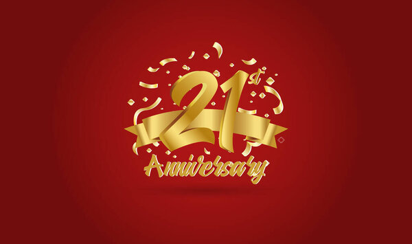 Anniversary celebration background. with the 21st number in gold and with the words golden anniversary celebration.