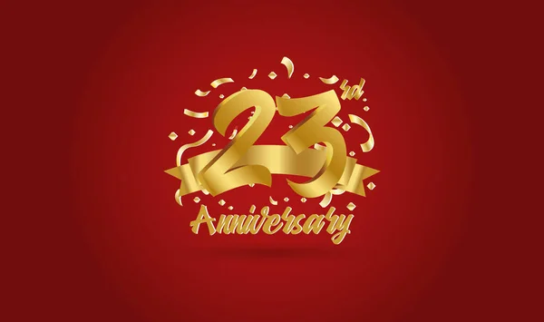 周年纪念活动的背景 在第23个数字的黄金和字黄金周年庆祝 — 图库矢量图片