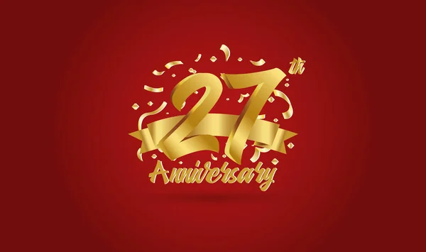 Fond Célébration Anniversaire Avec 27E Numéro Avec Les Mots Célébration — Image vectorielle