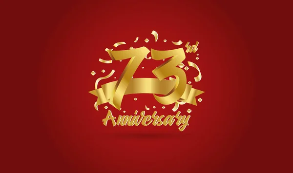 周年纪念活动的背景 用黄金标上第73个数字 并写上庆祝金婚的字样 — 图库矢量图片