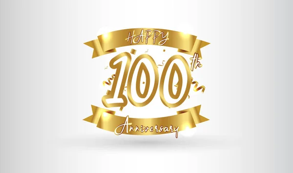 Празднование Годовщины 100 Номером Золоте Словами Золотой Юбилей Празднования — стоковый вектор