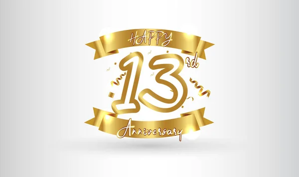 Anniversary Celebration Background 13Th Number Gold Words Golden Anniversary Celebration — Stock Vector