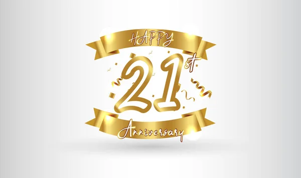 Anniversary Celebration Background 21St Number Gold Words Golden Anniversary Celebration — 스톡 벡터