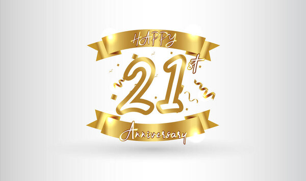 Anniversary celebration background. with the 21st number in gold and with the words golden anniversary celebration.