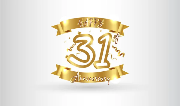 Anniversary Celebration Background 31St Number Gold Words Golden Anniversary Celebration — Stock Vector