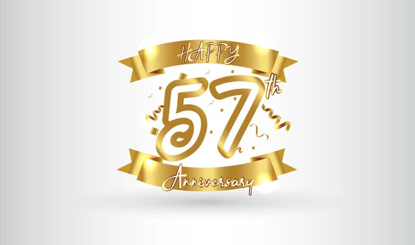 Anniversary Celebration Background 57Th Number Gold Words Golden Anniversary Celebration — 스톡 벡터