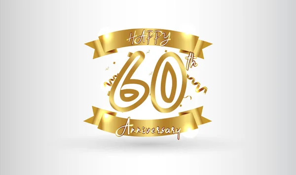 Anniversary Celebration Background 60Th Number Gold Words Golden Anniversary Celebration — Stock Vector