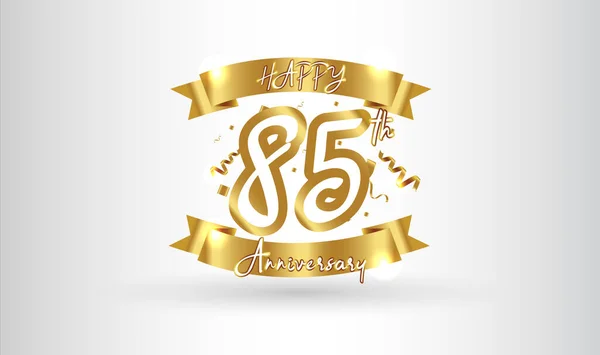 Aniversário Celebração Fundo Com 85O Número Ouro Com Palavras Celebração — Vetor de Stock