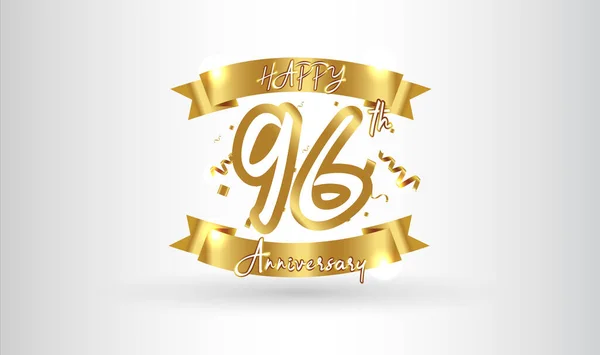 Anniversary Celebration Background 96Th Number Gold Words Golden Anniversary Celebration — 스톡 벡터