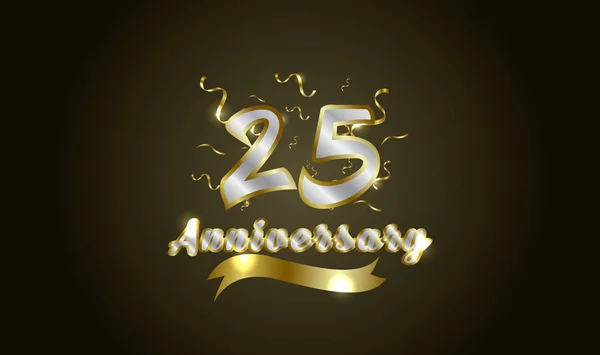 Fond Célébration Anniversaire Avec 25E Nombre Avec Les Mots Célébration — Image vectorielle