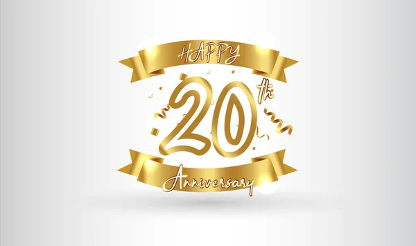 Aniversário Celebração Fundo Com Vigésimo Número Ouro Com Palavras Celebração Ilustração De Bancos De Imagens