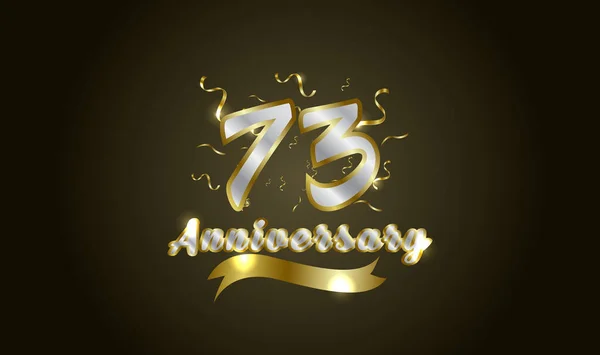 周年纪念活动的背景 用黄金标上第73个数字 并写上庆祝金婚的字样 — 图库矢量图片