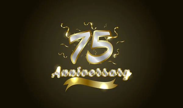 Anniversary Celebration Background 75Th Number Gold Words Golden Anniversary Celebration — Stock Vector