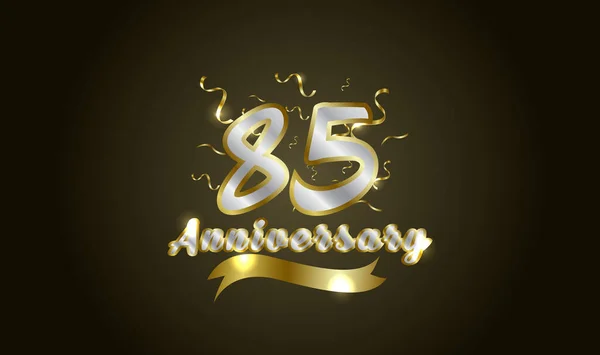 Anniversario Sfondo Celebrazione Con 85Esimo Numero Oro Con Parole Celebrazione — Vettoriale Stock